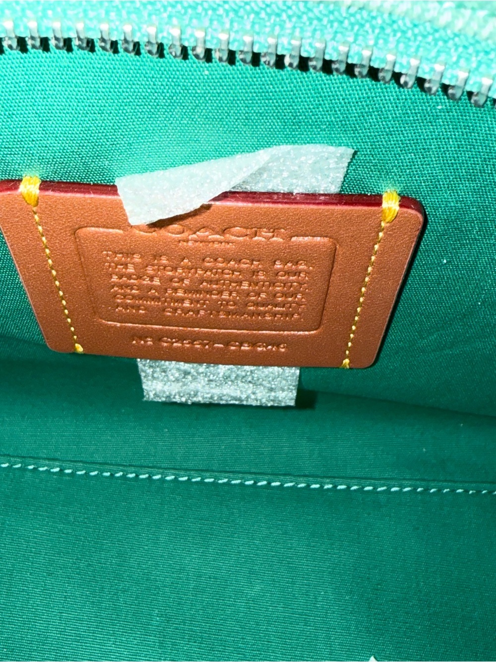 Coach Denim Green Canvas Tote 26 with Crossbody Strap - Picture 9 of 11